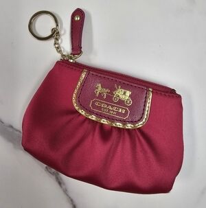 Coach Pink Satin Y2K Coinpurse/Keychain